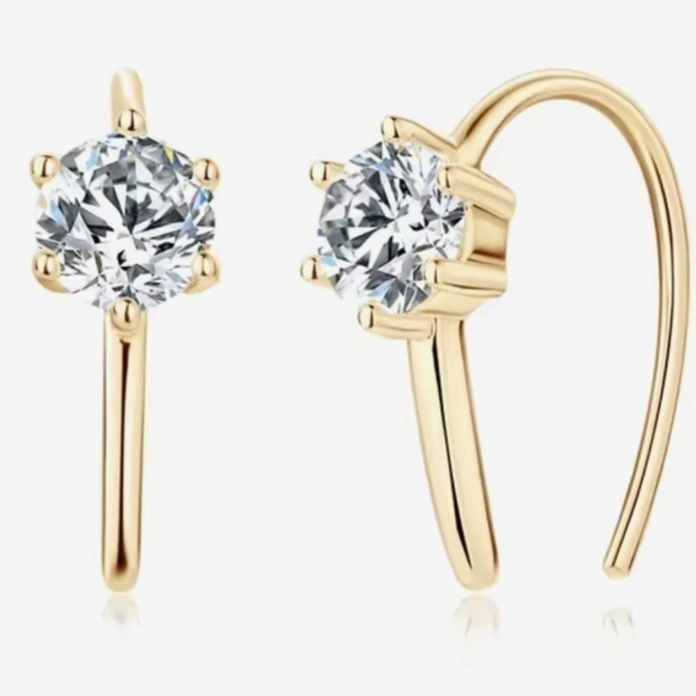 New GRA Certified Moissanite Diamond Earrings, TCW 1 carat